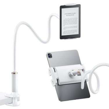 Imagem de FlyCoco Suporte para tablet pescoço de ganso, clipe de suporte com braço longo flexível para cama, compatível com iPad Pro Air/iPhone/Kindle Fire/Switch ou outro dispositivo de 4 a 13 polegadas,