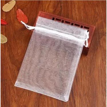 Imagem de 50 Saquiho de organza  16x22 com fita cetim branco - OKABOX