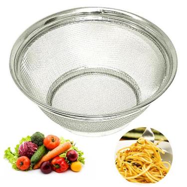 Imagem de Escorredor de Arroz Macarrão Massas Legumes Peneira Aço Inox - Kadê