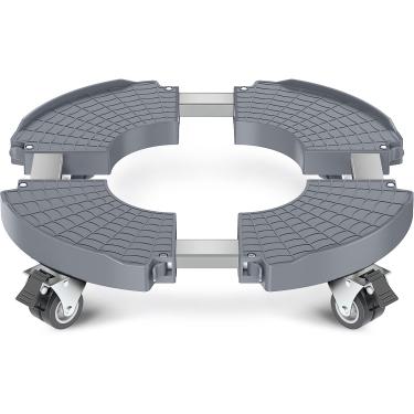 Imagem de VANCASTLE Suporte de plantas com rodas de capacidade resistente de 199 kg, suporte ajustável de 38 a 55 cm, carrinho de plantas grande com rodízios para mudança de vaso de flores, 1 pacote, cinza