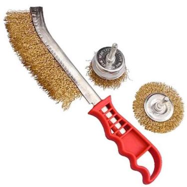 Imagem de Escova de Aço Kit com 3 Peças 1 Manual e 2 Circulares Haste 65 MM MTX 