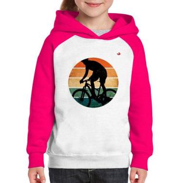 Imagem de Moletom Infantil Ciclismo Vintage Sunset - Foca na Moda, Branco, Rosa,