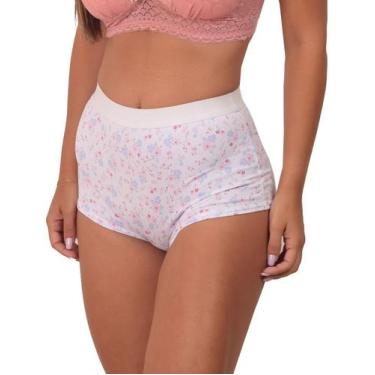 Imagem de Kit 3 Calcinhas Short Cueca Boxer Feminina Cintura Alta com Elástico L