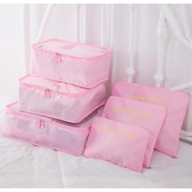 Imagem de Kit Com 6 Peças Organizador Necessaire De Mala Bolsa Para Viagem 1991 