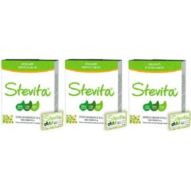Imagem de Adocante Stevita Stevia 50 Env 0,6g NATURAL 3 Unidades - Steviafarma