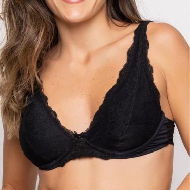 Imagem de Sutiã De Renda Top C/Aro E Forro Em Tec Microfibra No Bojo - Jescri Li