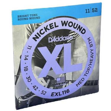 Imagem de Jogo de cordas D'Addario Guitarra 11-52 EXL116 Med Top - Daddario EXL1