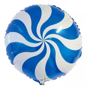 Imagem de Balão Microfoil Pirulito Azul - 1 unidade - 45cm (18'') - Balões São R