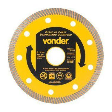 Imagem de Disco Diamantado Porcelanato Ultrafino 110x 1.2mm Vonder