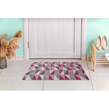 Imagem de Tapete Capacho Porta De Entrada 65CM X 40CM Antiderrapante Ladrilhos V