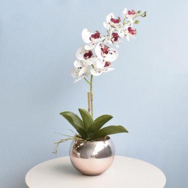 Imagem de Arranjo Orquídea Artificial Tigre no Vaso Rose Gold  Formosinha