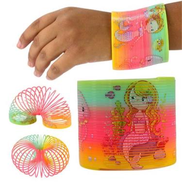 Imagem de  Brinquedo Pulseira de Mola Colorida Sereia Rainbow Spring - MSB PRESE
