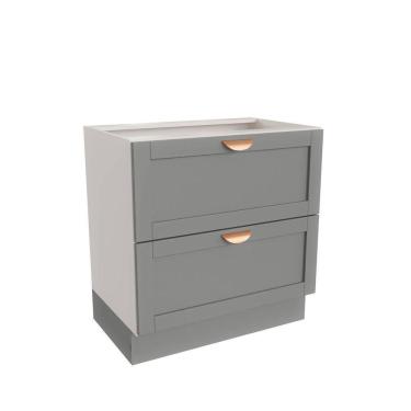 Imagem de Balcão 2 Gavetões 80cm sem Tampo Arizona Cabecasa Madeiramadeira Branco/Cinza