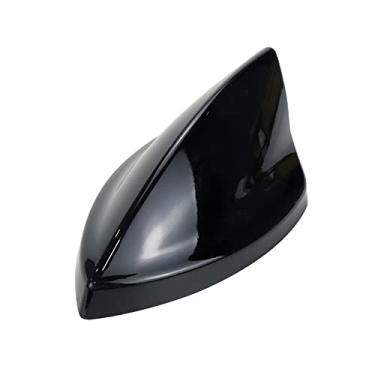 Imagem de Modengzhe Capa de antena de tubarão projetada no teto do carro montada na parte superior da antena base de 19 x 10 cm (preto)