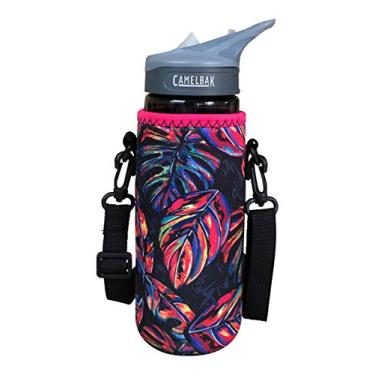 Imagem de Porta-garrafas de água de neoprene Koverz, suporte de garrafa de água | 4 tamanhos | Grande 61 – 30 oz 750 mL | GG 81 – 102 ml 1200 mL | 1,8 litros | 128oz 1 galão | Escolha o seu estilo!, Tropics w/Strap, Large 24-30oz