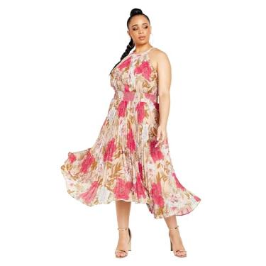 Imagem de City Chic Vestido feminino plus size Miriam PRT, Champagne Wild Rose, 48-50