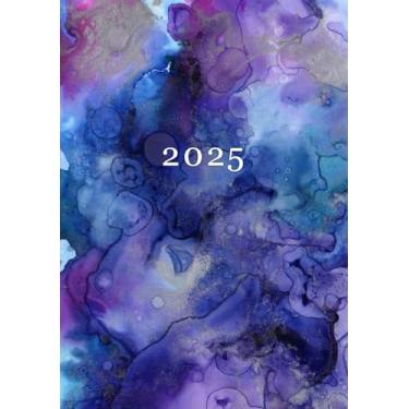 Imagem de 2025: A5 Kalender Planer | 1 Woche auf 2 Seiten | Jan - Dez Wochenplaner | Kalenderbuch Terminkalender Organizer Wochenkalender Terminplaner ... Taschenkalender | Soft-Cover Aquarell
