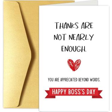 Imagem de Chenive Happy Boss's Day Card for Boss Men Women, Thankful Boss Day Card for Boss Mentor Superior, Lovely Bosses Day Card for Leader, You Are Appreciated Beyond Words