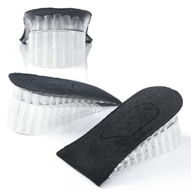 Imagem de Palmilha de gel para aumento de altura, palmilhas invisíveis para elevação do calcanhar, enchimento ajustável de gel de 3 camadas de 5 cm para homens e mulheres