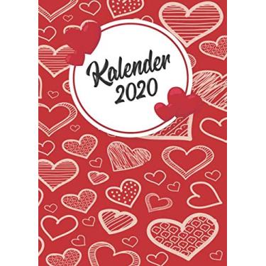 Imagem de Kalender 2020: XXL Kalender DIN A4 2020 1 Tag = 1 Seite mit großem Tagesplaner und großartiger Übersicht. Monatsübersicht, Erinnerung und Notizen in diesem Kalenderbuch. Herz rot Hand Banner