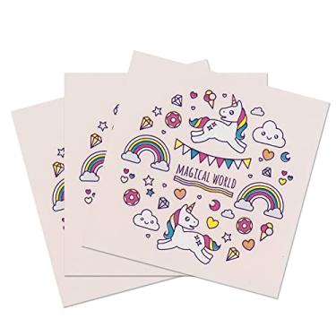 Imagem de Zelten Guardanapos de papel colorido com 20 camadas para decoração de festa de chá e jantar de casamento E (rosa, arco-íris, unicórnio, 1)