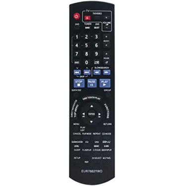 Imagem de Controle remoto de substituição EUR7662YW0 compatível com Panasonic DVD Home Theater SC-PT750 SC-PT753 SC-PT950 SC-PT1050 SC-PT953 SA-PT950 SA-PT1050 SB-HF950 SB-HF1050 SB-HC950 SB-HS950 SB-HSB-HS1050 SB-HSB-HW950