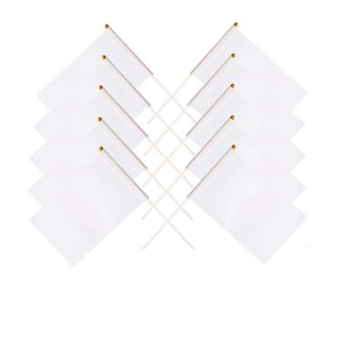 Imagem de Tibijoy Pacote com 25 bandeiras vermelhas "Faça você mesmo" no bastão, mantidas à mão vermelhas pequenas mini bandeiras bandeiras, festas, eventos, celebrações, escola, clubes esportivos, eventos de festival, parquinho, vaso de flores