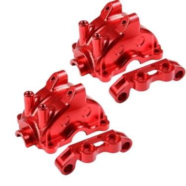 Imagem de CNC Aluminum Metal TT-02 Front/Rear Universal Gear Box Cover Upgrade Kit for 1/10 RC Car TT02 Gearbox (Red)