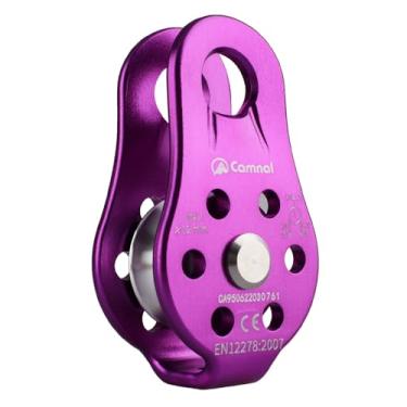 Imagem de JEELAD Polia de escalada 26kN polia de resgate de liga de alumínio polia única para transportar equipamentos de escalada de tirolesa ao ar livre