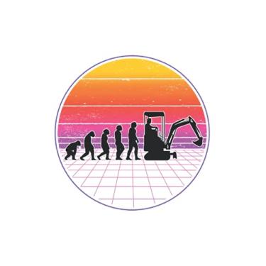 Imagem de Excavator Operator Notebook: Excavator Evolution Vaporwave Operator 80's / 6x9 inches / 120 dotted sites