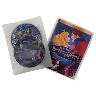 Imagem de Capas CPP transparentes de 2 discos não tecidas e livreto de DVD - Mantenha seus discos seguros e organizados (branco) (pacote com 50)