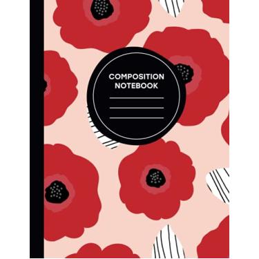 Imagem de Composition Notebook: Floral Composition Notebook | Aesthetic Journal | Wide Ruled Paper – 8.5 x 11” (110 Pages) | Back to School Notebook for Students, Teens, Kids, Elementary, College, Study Notes