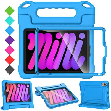 Imagem de SUPLIK Capa infantil para iPad mini 7 (A17 Pro) 2024 e Mini 6 2021, iPad mini 6ª/7ª geração com protetor de tela, capa durável à prova de choque com suporte para iPad mini de 8,3 polegadas de 6/7