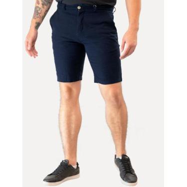 Imagem de Bermuda Original Penguin Masculina Chino Stretch Linho Azul Marinho, 4