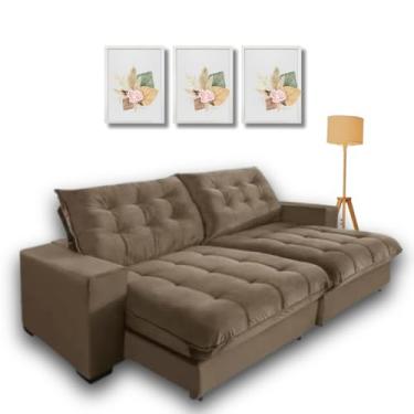 Imagem de Sofá Retrátil e Reclinável 2,90m com Molas Ensacadas. (Castor)