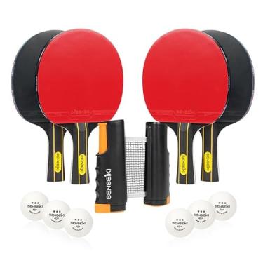Imagem de Raquetes de pingue-pongue – Conjunto de alto desempenho com raquetes de tênis de mesa premium, bolas de pingue-pongue 3 estrelas, estojo de armazenamento compacto | Conjunto de 4 raquetes, 6 bolas e