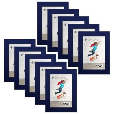 Imagem de Kit 10 Molduras Porta Retrato 10X15 Azul - Santamaria Molduras