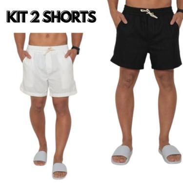 Imagem de Short linho Conexão Kit 2 und - Conexão Surf, G, Preto, Branco
