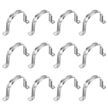 Imagem de PATIKIL Correia de tubo rígido de 75 mm, 12 peças de braçadeira de conduíte de aço inoxidável 304 com 2 furos em U para fixação de fio de cabo de tubulação