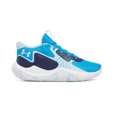 Imagem de Under Armour Tênis de basquete adulto unissex Jet '23, (428) Azul elétrico/azul marinho/fluxo, 12 Women/10.5 Men