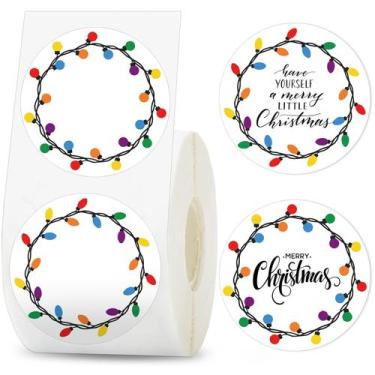 Imagem de Etiquetas Térmicas Whaline Natal - 500 Unidades de 5cm