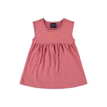 Imagem de Vestido em Malha Trabalhada para Bebê Menina Guloseima, Coral, P