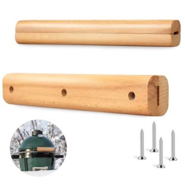 Imagem de FOTITM Substituição de cabo de madeira, acessórios grandes para ovos verdes, compatíveis com tamanhos grande, GG e XXL, inclui parafusos. (madeira de faia de 23 cm)