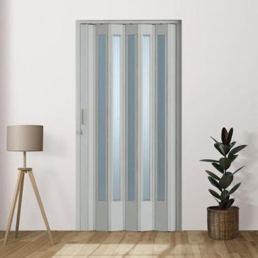 Imagem de Porta Sanfonada pvc translucida 210x84 Cinza - Crisdan