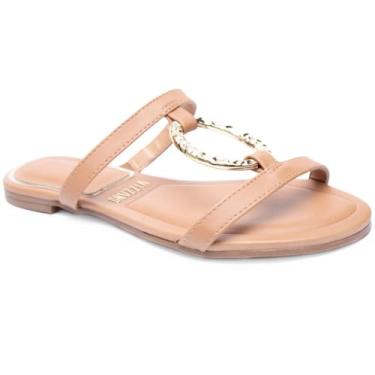 Imagem de Rasteira Vizzano Detalhe Dourado Feminina - Caramelo - 39