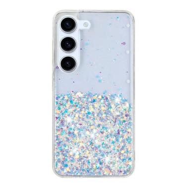 Imagem de Capa de celular com glitter brilhante noturno para Samsung Galaxy S23 S24 Ultra S23 S24 Plus A54 A34 A25 A15 A35 A55 5G, capa traseira antiderrapante, prateada, para A15 (5G)