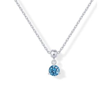 Imagem de PAVOI Colares de pedra do mês de nascimento delicados banhados a ouro 14K com pingentes - Corrente ajustável com pingente de pedra do nascimento de zircônia cúbica - pingentes removíveis de joias