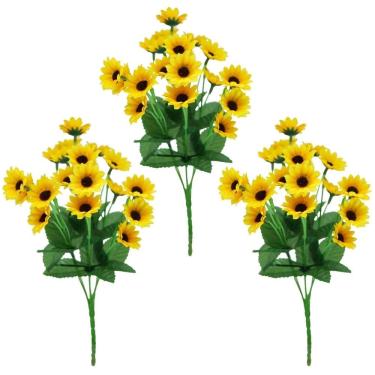 Imagem de Jogo 3 Buquês Mini Girassol 22 Flores Artificial Prime - MC Flores