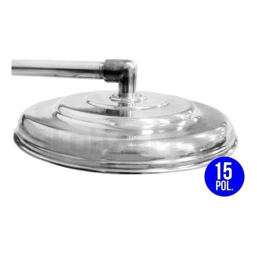 Imagem de Ducha Fria 15 Pol Chuveiro Redonda Piscina Externo Aluminio