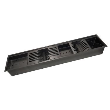 Imagem de Canal organizador para cozinha produzido em aço inox 304 90x18 com acessórios na cor pr...